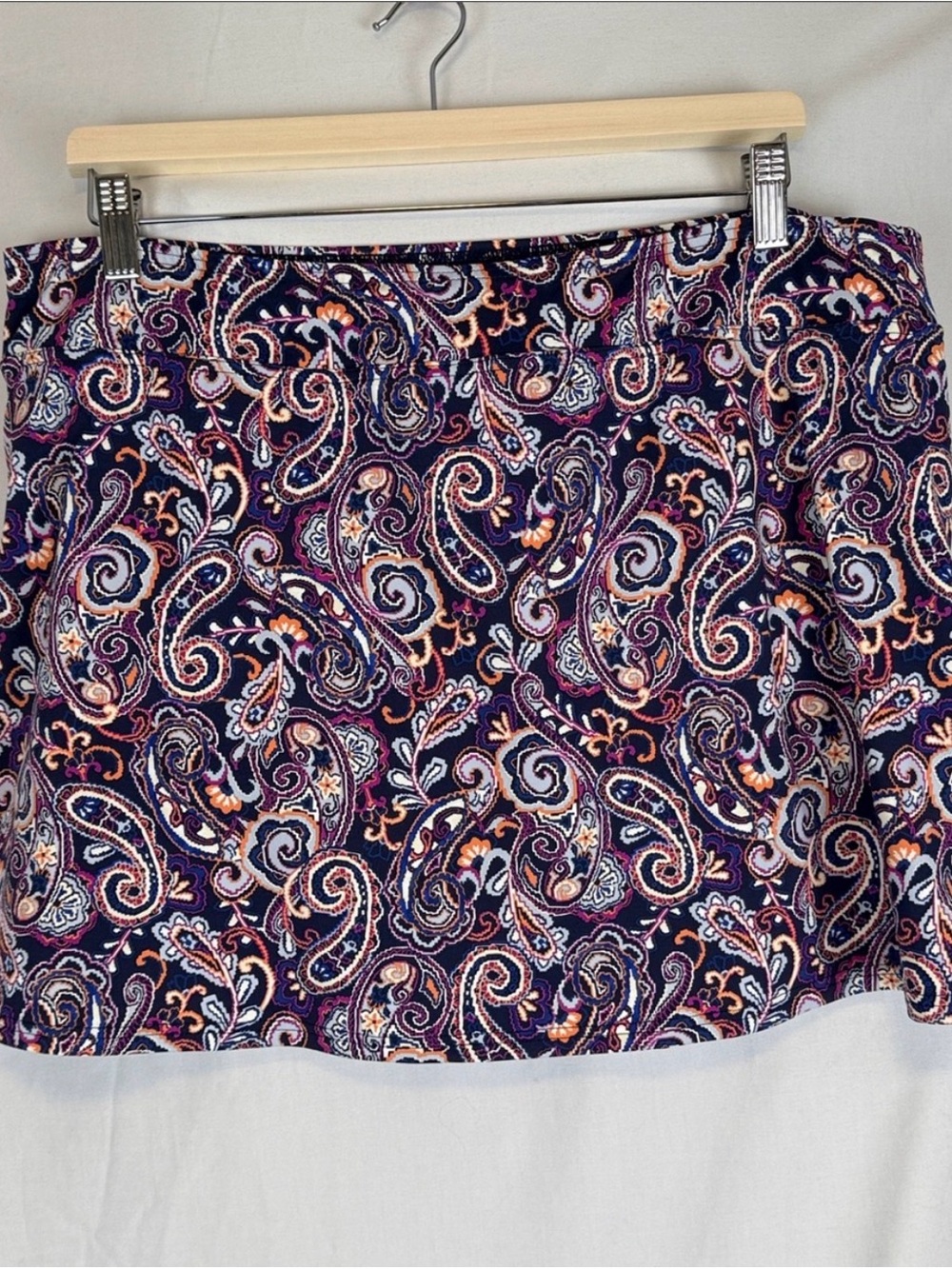 Lands End Women's Paisley Print Swim Skirt 14 long